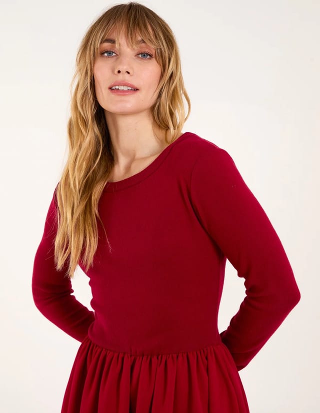 Blue Vanilla Knitted Scuba Crepe 2in1 Dress - 2