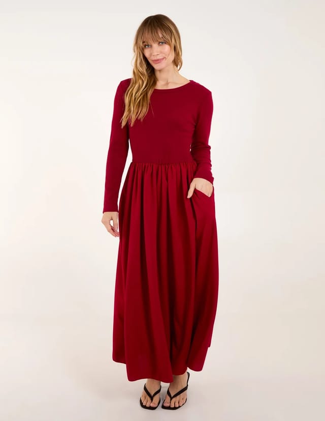 Blue Vanilla Knitted Scuba Crepe 2in1 Dress - 3