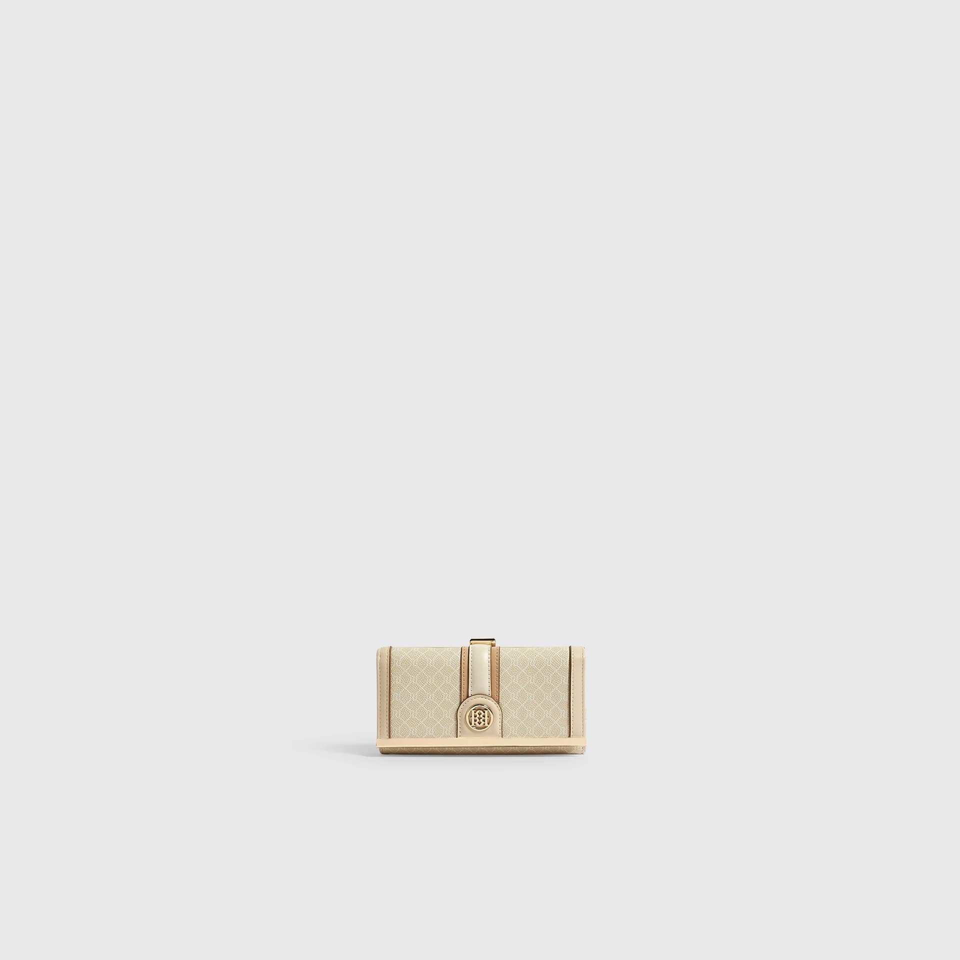River Island River Island Womens Cream Monogram Stripe Front Purse