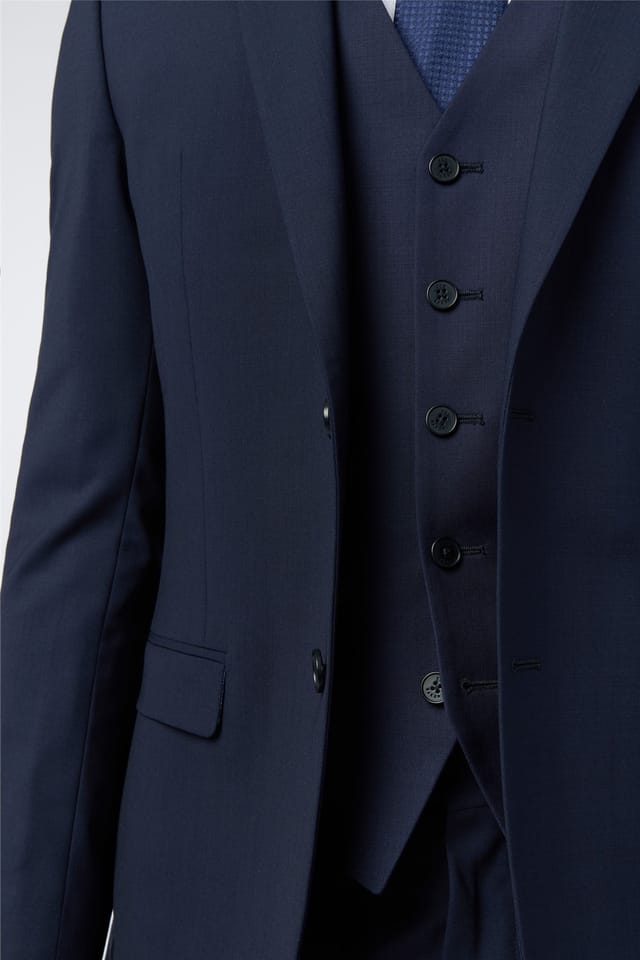 Ted Baker Ted Baker Men's Single Breasted Two Button Slim Fit Suit Jacket in Navy - 3