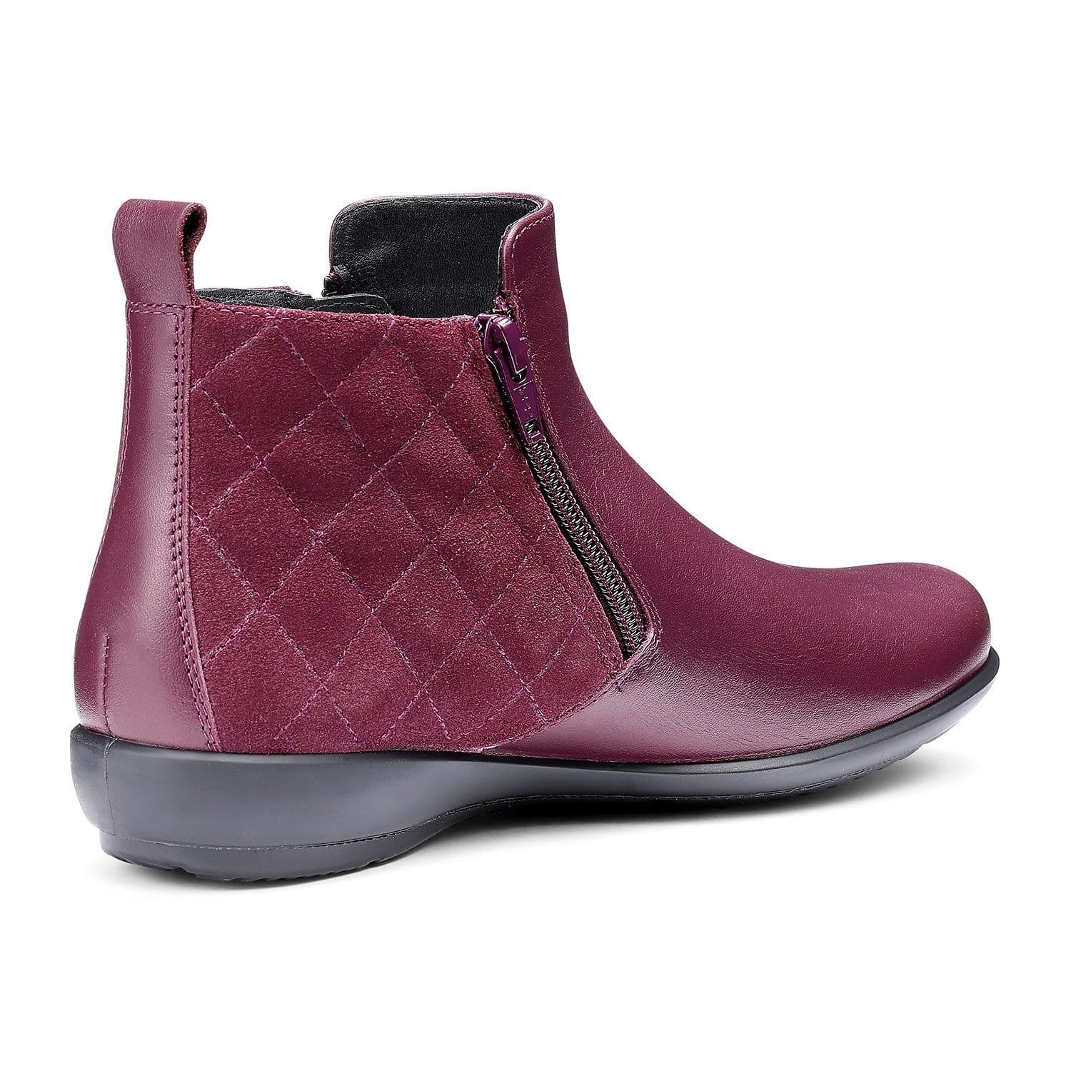 Hotter Hotter Women's Wide Fit 'Winchester' Quilted Boots in Maroon - 4
