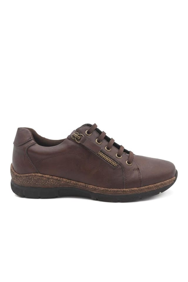 Pavers Pavers Women's Wide Fit Casual Bungee Lace Shoes in Brown - 3