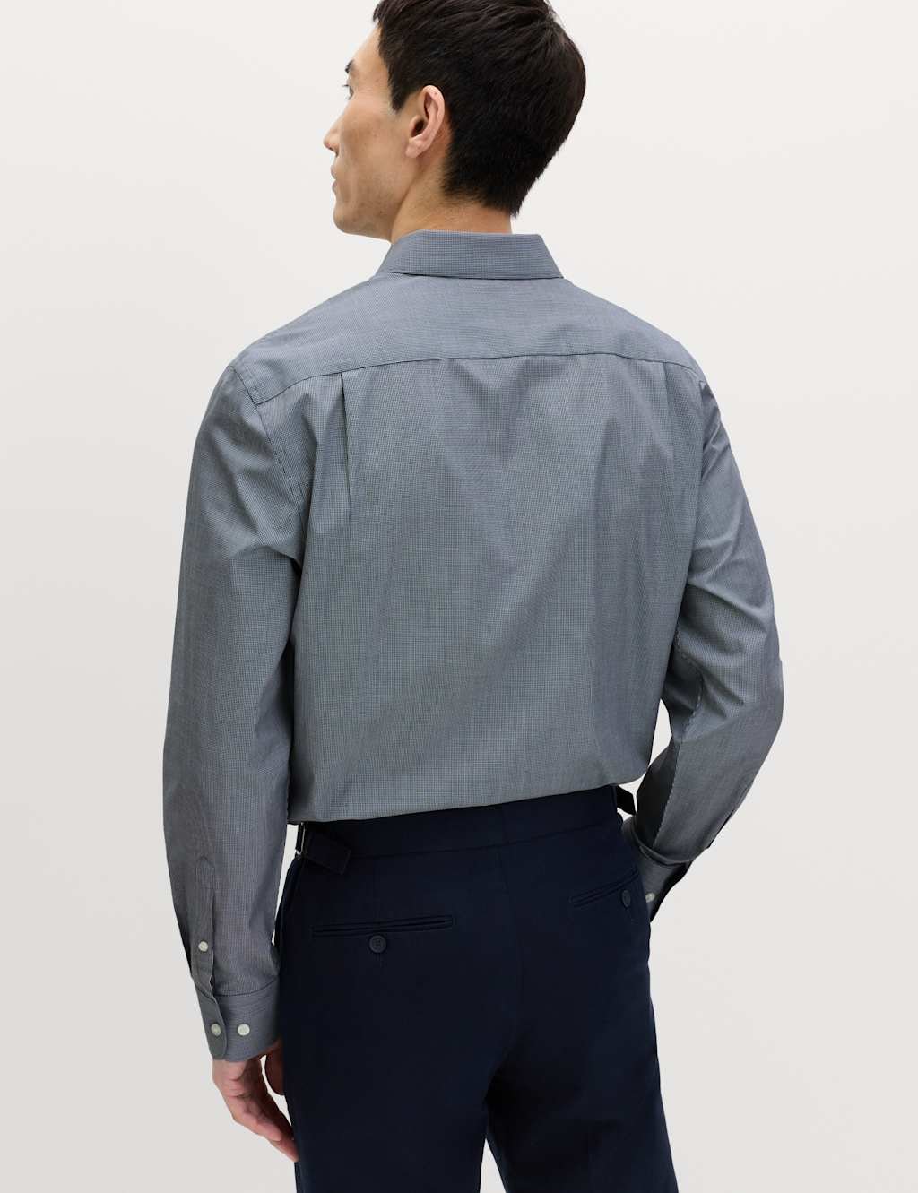 Marks & Spencer M&S 2 Pack Regular Fit Easy Iron Check Shirts Blue Mix - 4