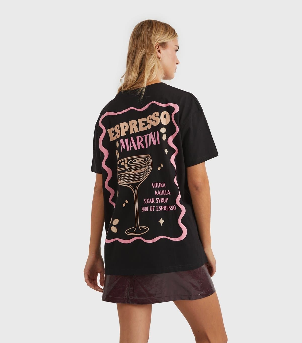 Skinnydip Women's Black Cotton Espresso Martini Logo T-Shirt Skinnydip New Look