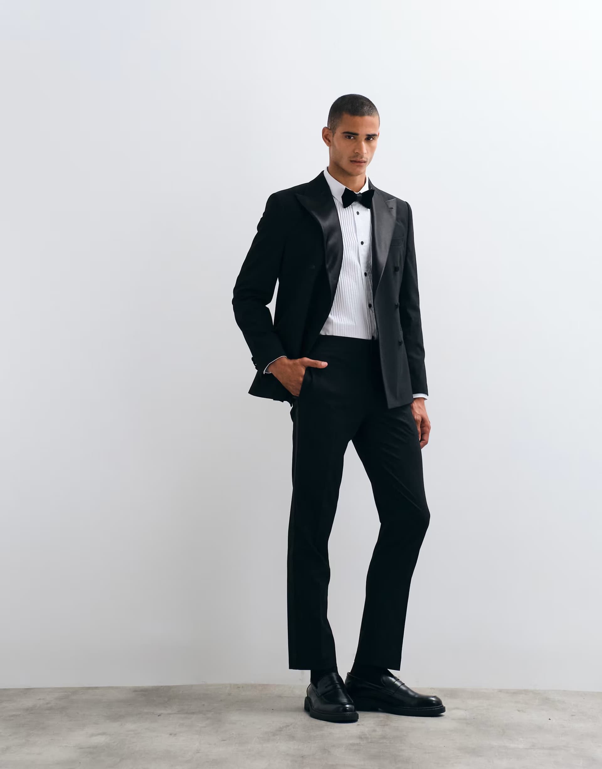ASOS ASOS DESIGN slim tuxedo suit trouser in black