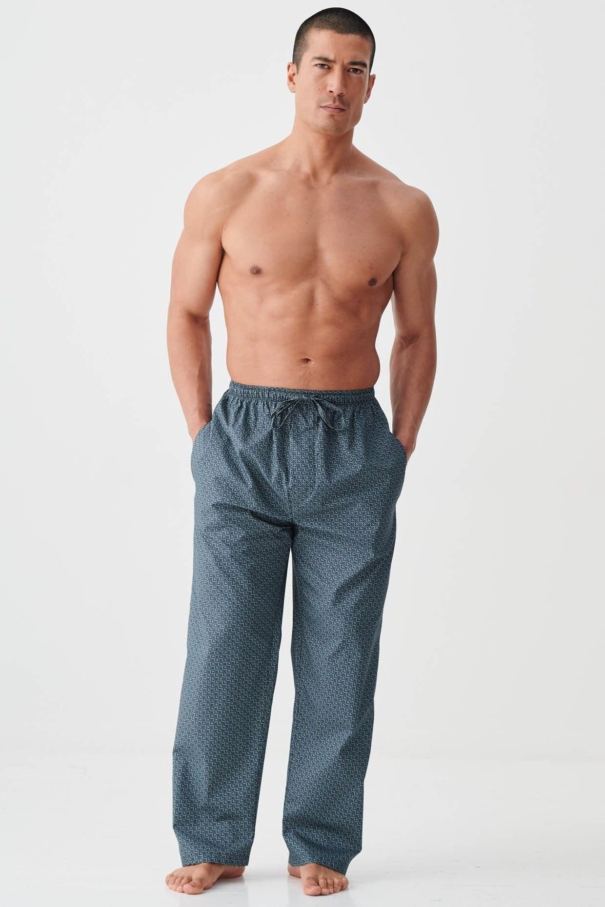 British Boxers Men's Geometric Moorland Cotton Pyjama Trousers