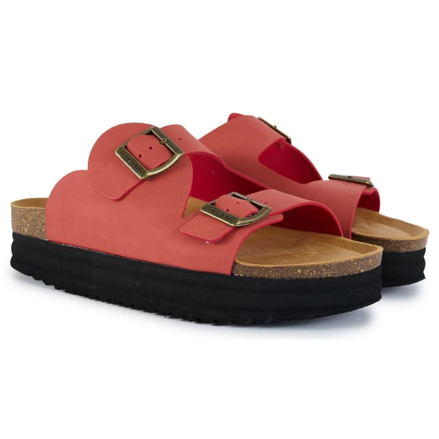 V.GAN V.GAN Women's Heart Comfort Footbed Sandals in Red - 2