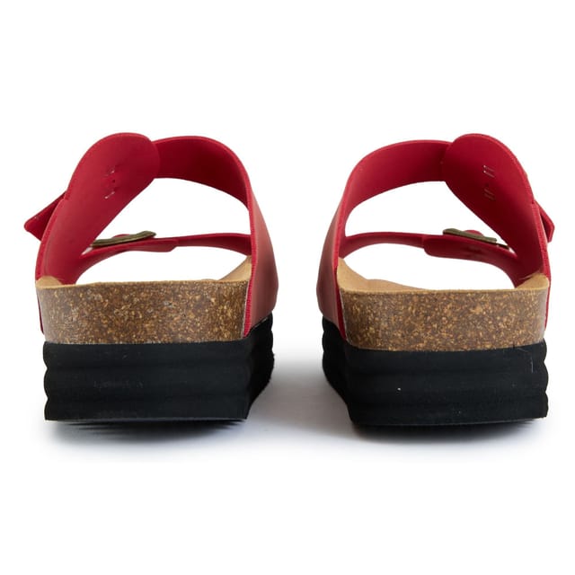 V.GAN V.GAN Women's Heart Comfort Footbed Sandals in Red - 3