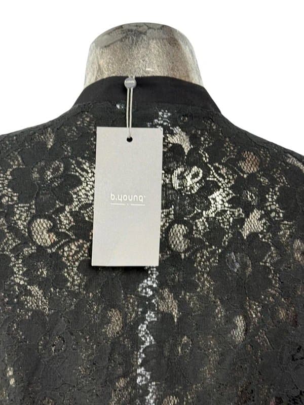 b.young b.young Lace Jacket Coat Size 14 NEW Women's Black Cotton Pockets EU42 RRP £40