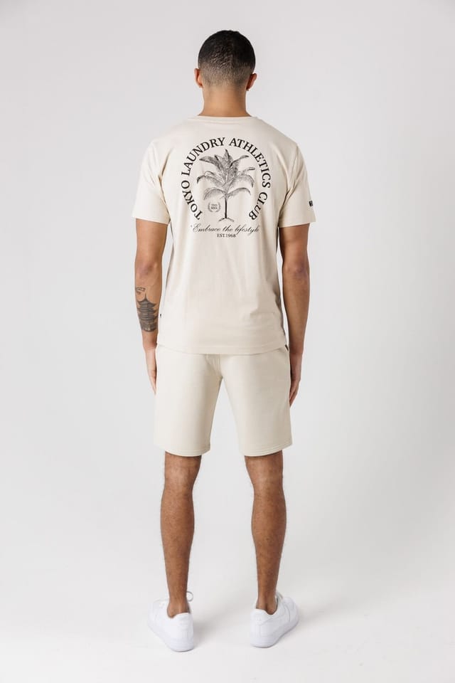 Tokyo Laundry Tokyo Laundry Men's Athletics Club Graphic T-Shirt & Jogger Short Set in Stone - 2