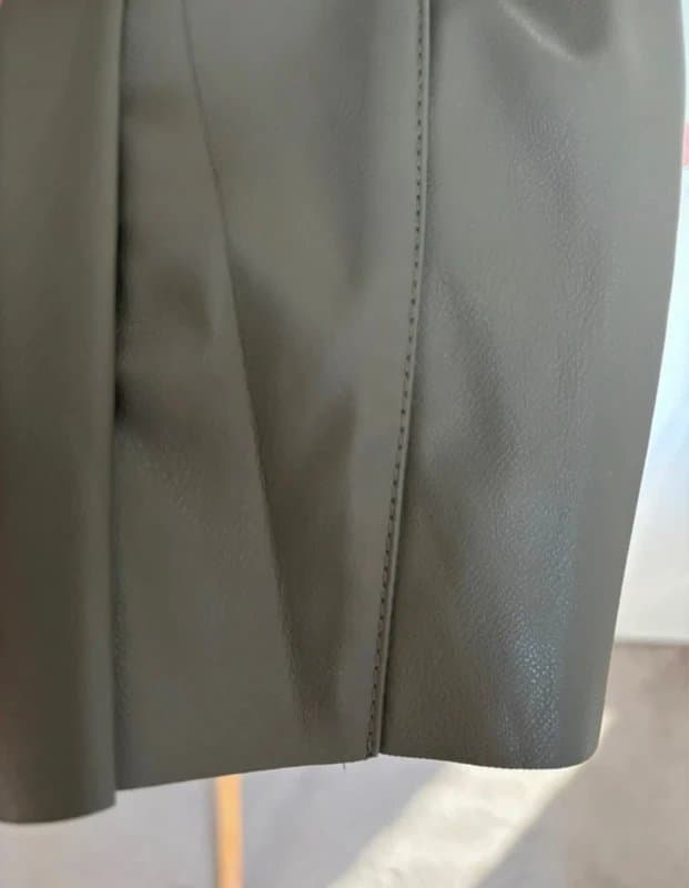 H&M H&M Olive Faux Leather Trousers UK 10 BNWT High Waist Pull On Leggings
