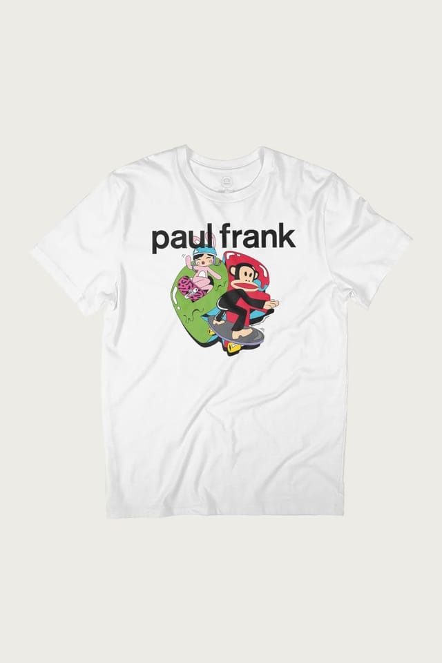 Paul Frank Paul Frank Men's Julius & Bunny Skateboarding T-Shirt in White - 2