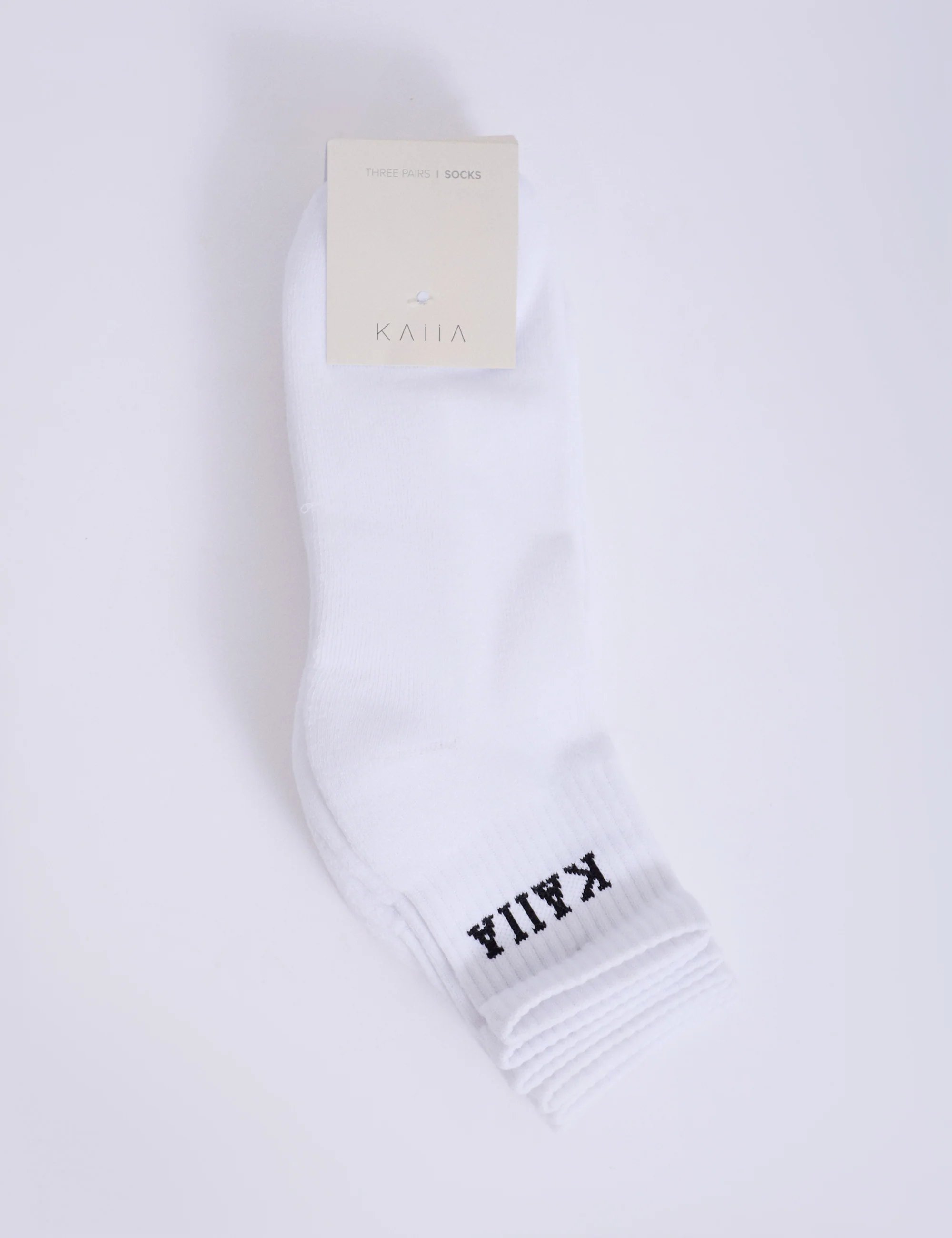 Public Desire Pack of Three Kaiia Logo Socks White & Black - 2