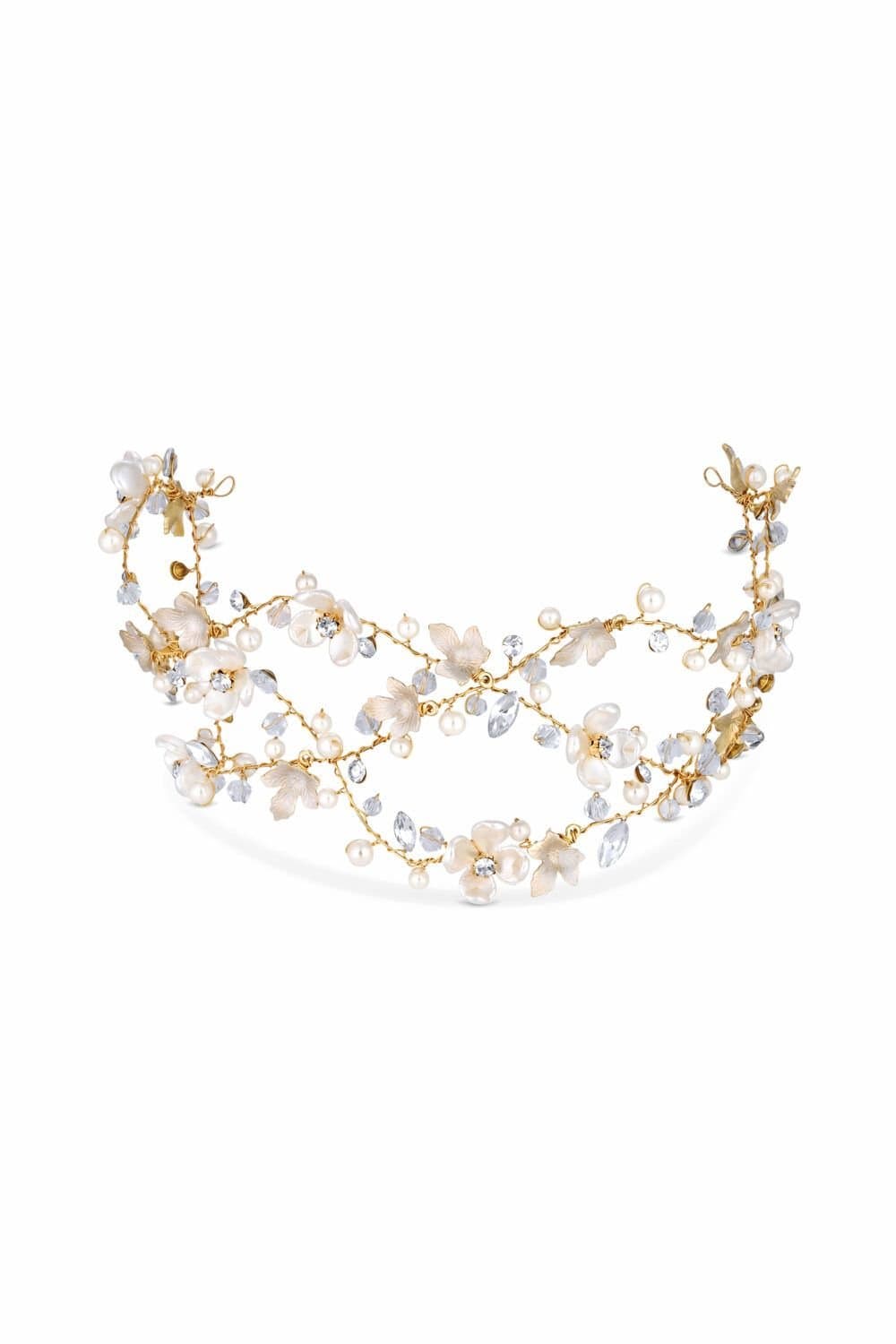 Jon Richard Jon Richard Women's Gold Plated White Floral Hair Vine - Gift Pouch