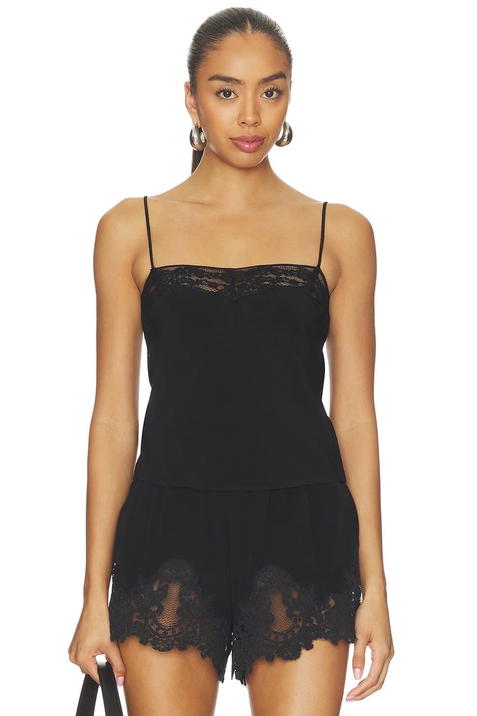 revolve Revolve Black Lace Camisole and Shorts Set