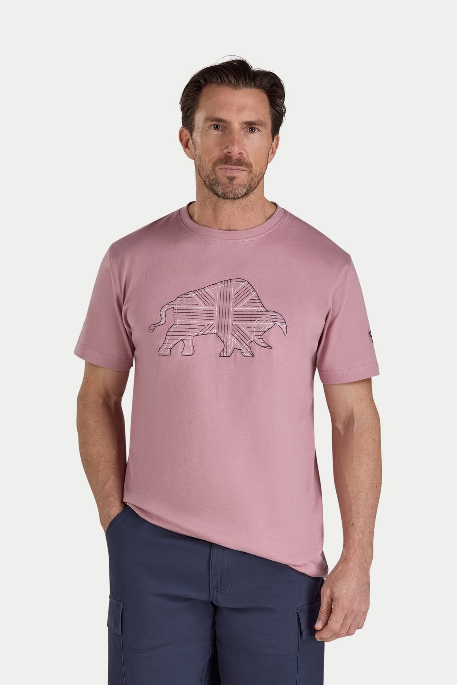 raging bull Raging Bull Men's Stitched Bull T-Shirt in Rose