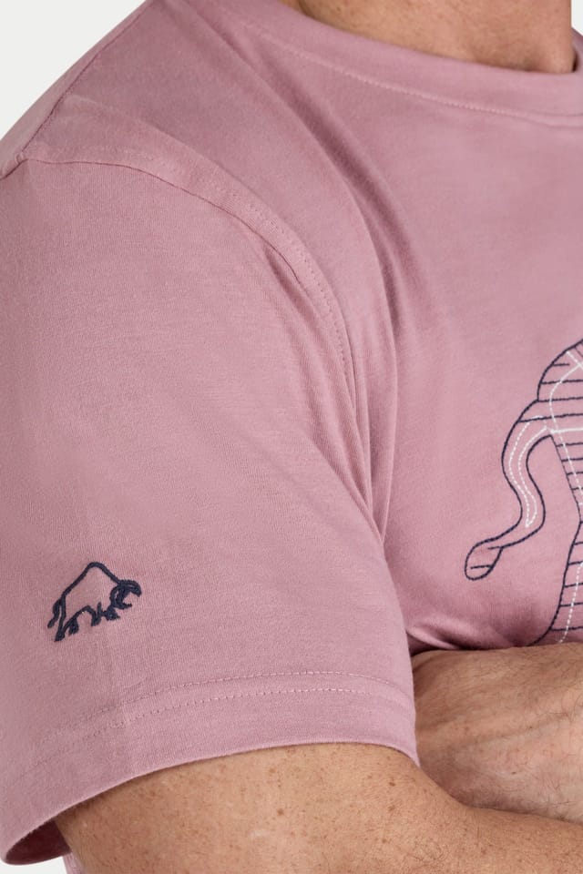 raging bull Raging Bull Men's Stitched Bull T-Shirt in Rose - 3