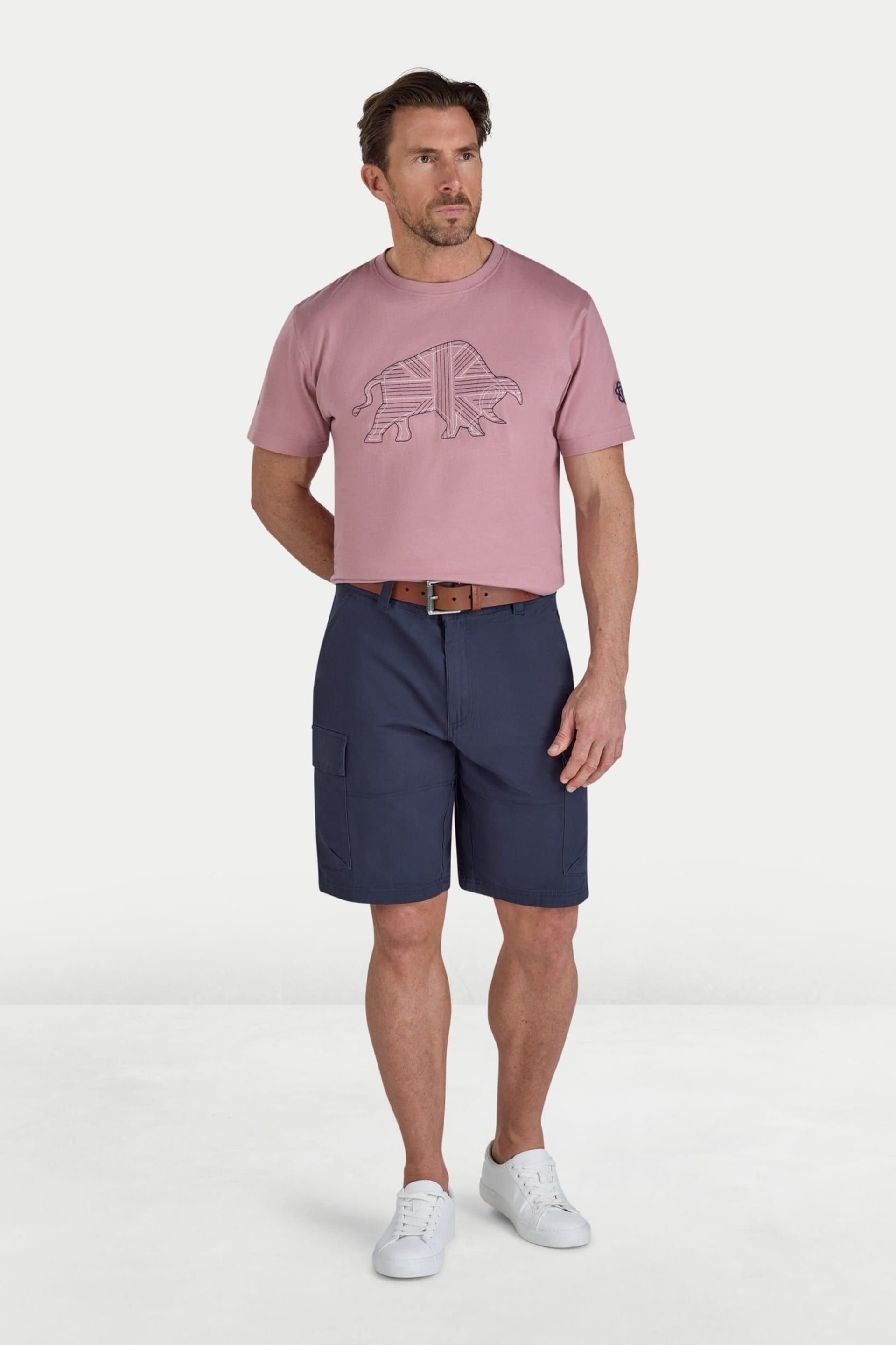 raging bull Raging Bull Men's Stitched Bull T-Shirt in Rose - 4