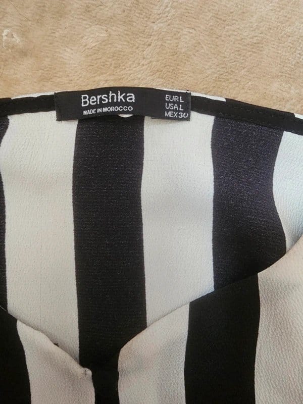Bershka Black and White Striped Cami Top