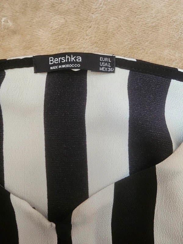 Bershka Women's black and white striped cami