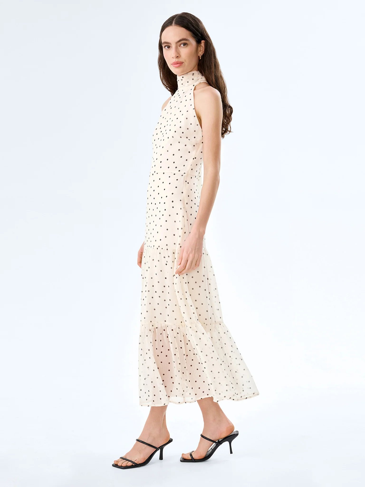 OMNES Romeo Dress in White Polka Dot - 2