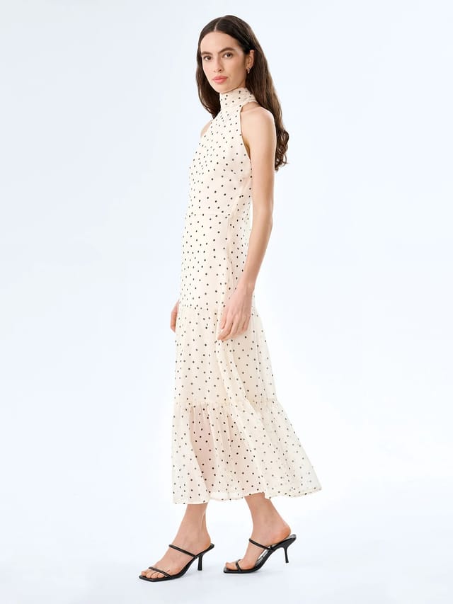 OMNES Romeo Dress in White Polka Dot - 2