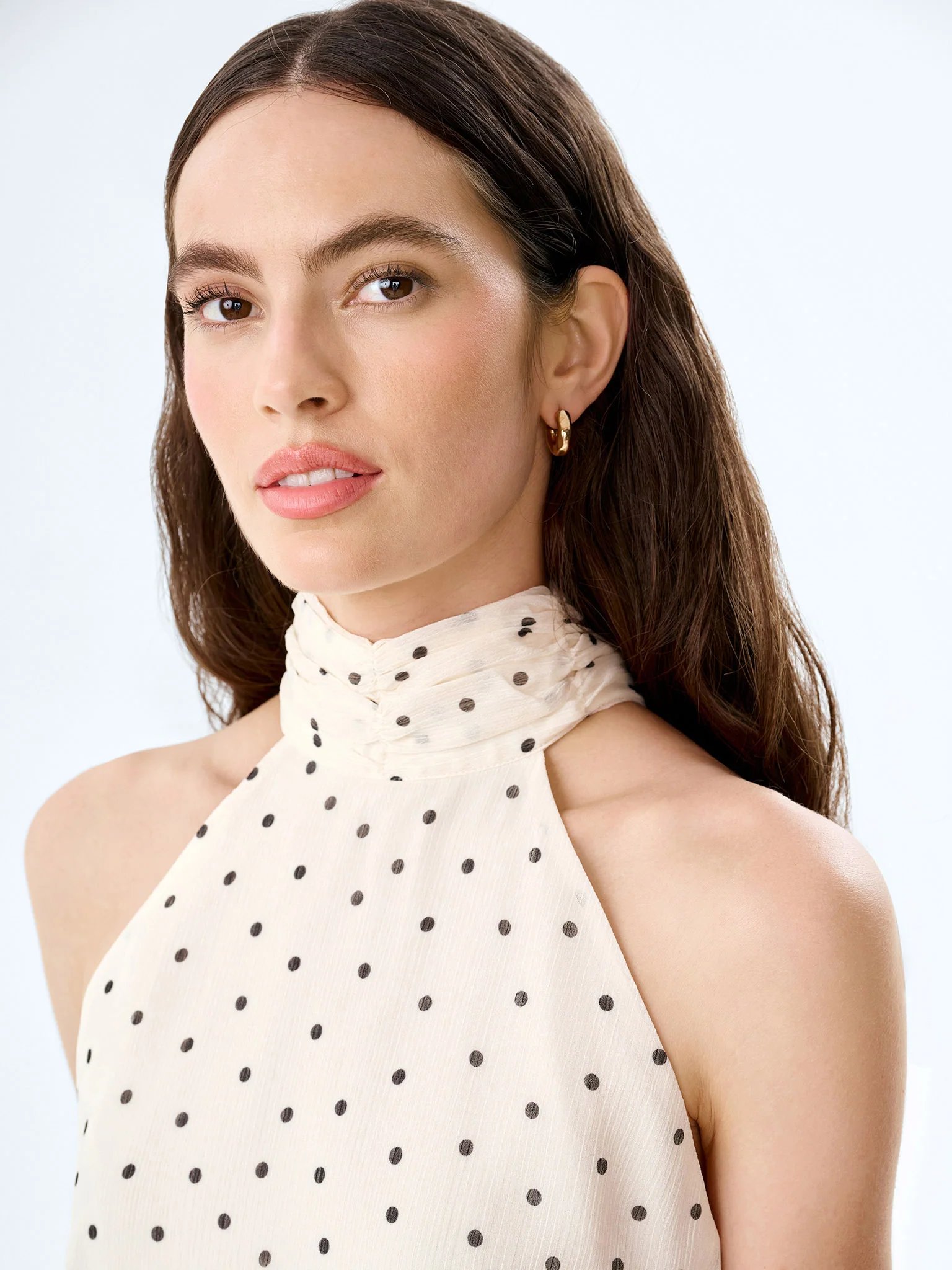 OMNES Romeo Dress in White Polka Dot - 4