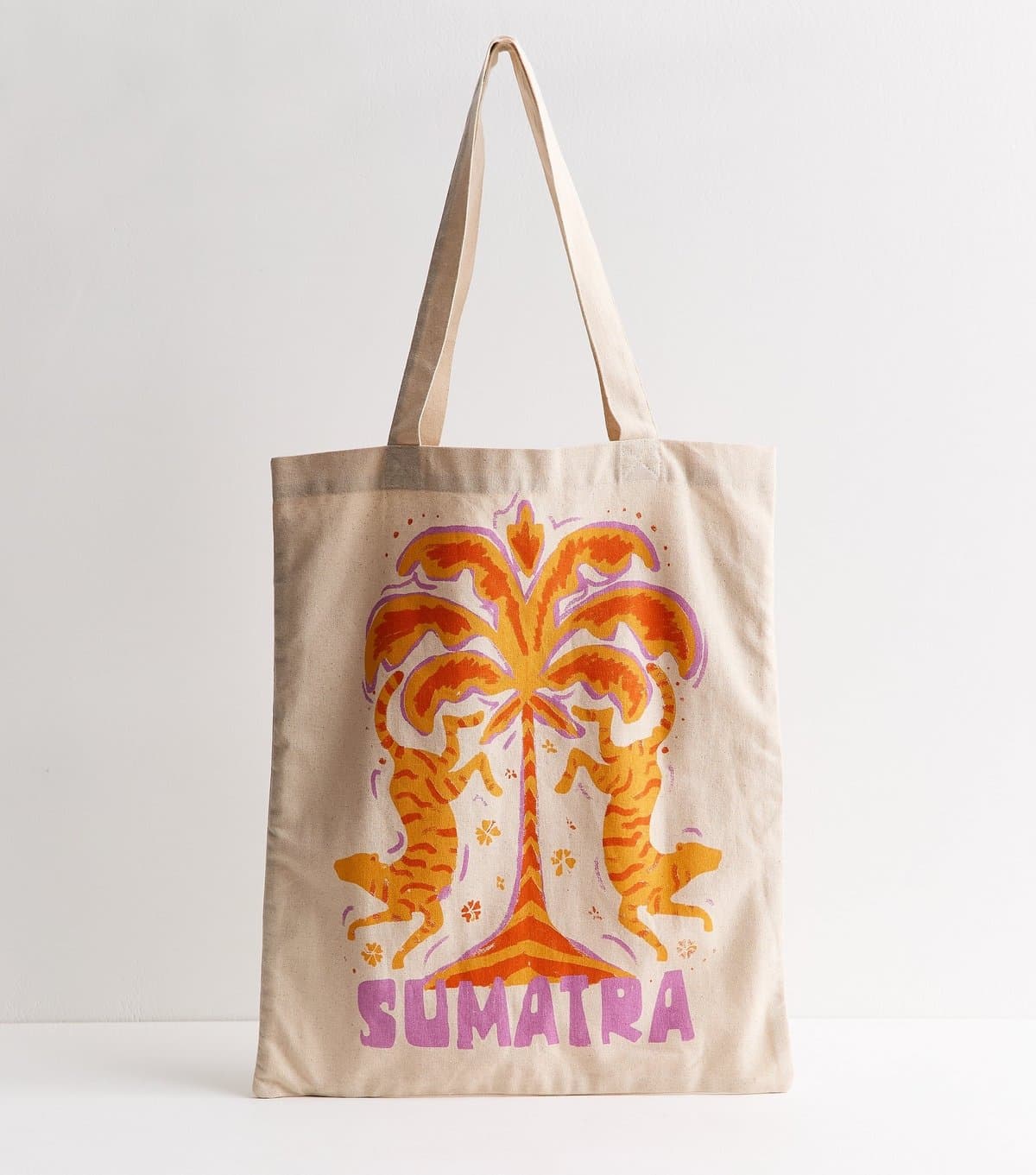 New Look New Look Stone Sumatra Tiger Print Canvas Tote Bag