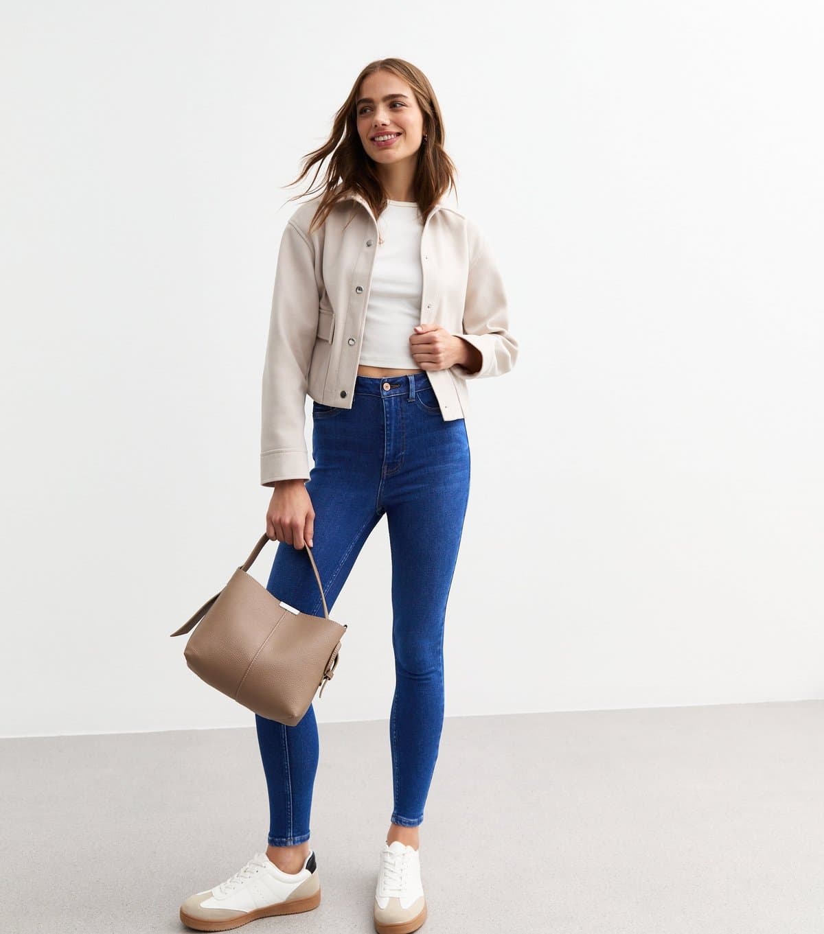 New Look Women's Blue Denim High Rise Slim Leg Jeans New Look