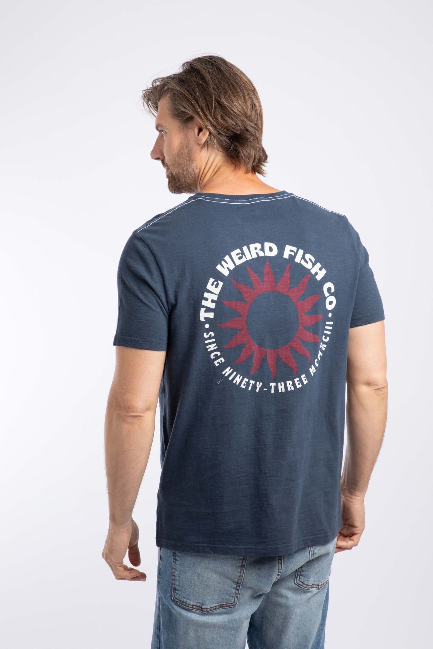 Weird Fish Weird Fish Men's Sun Beam Graphic T-Shirt in Navy