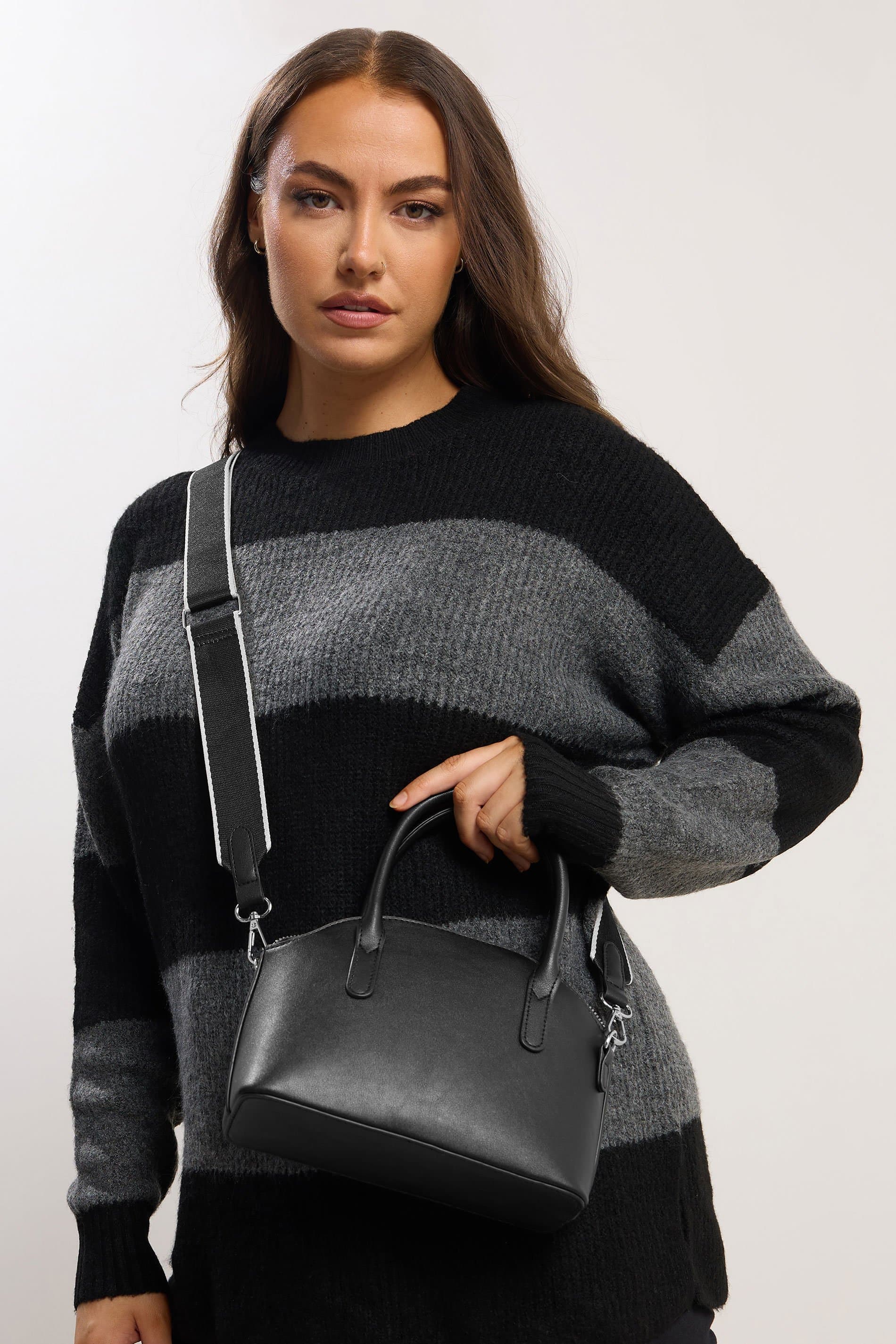 Yours Black Contrast Strap Cross Body Bag