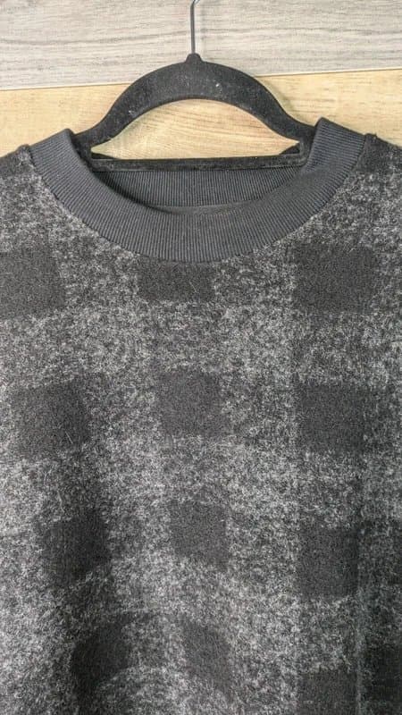 AllSaints All Saints Walsh Sweatshirt Jumper Mens Medium Crew Neck Check Wool Relaxed Fit