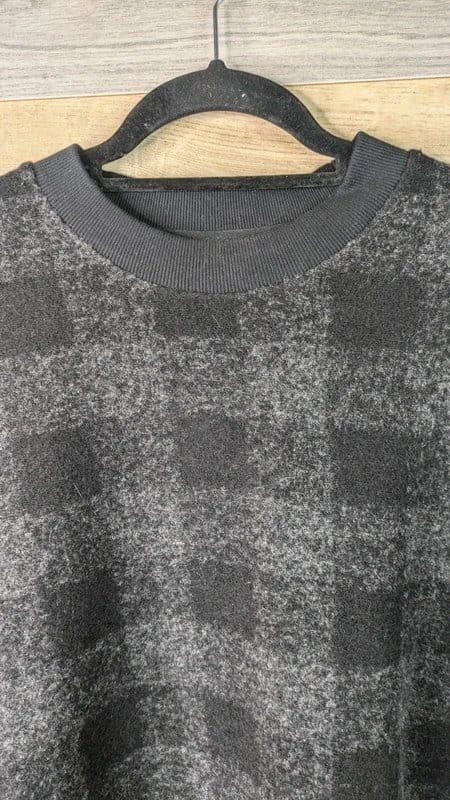 AllSaints Walsh Sweatshirt Jumper Men's Black & Grey Check