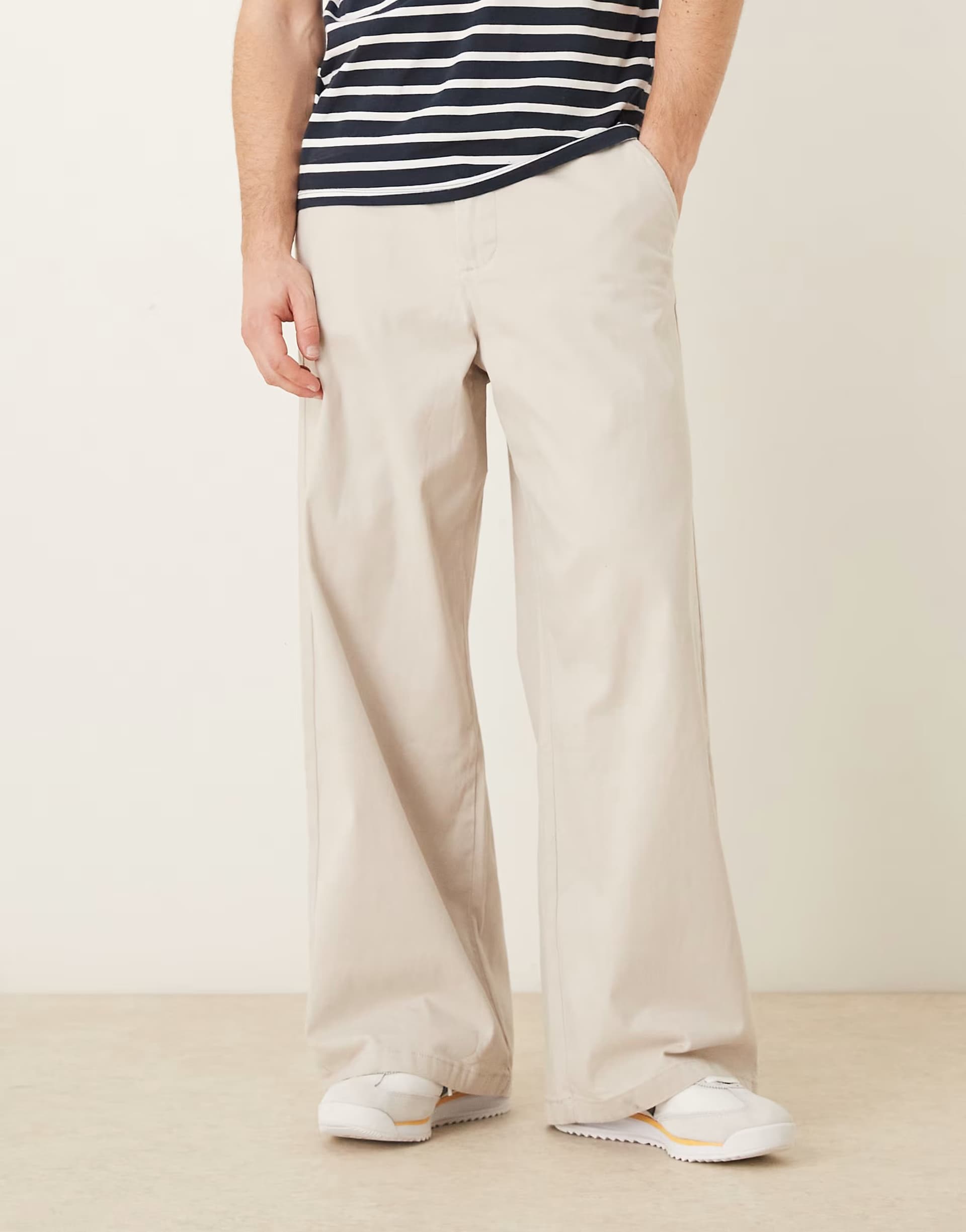 ASOS ASOS DESIGN loose chinos in stone