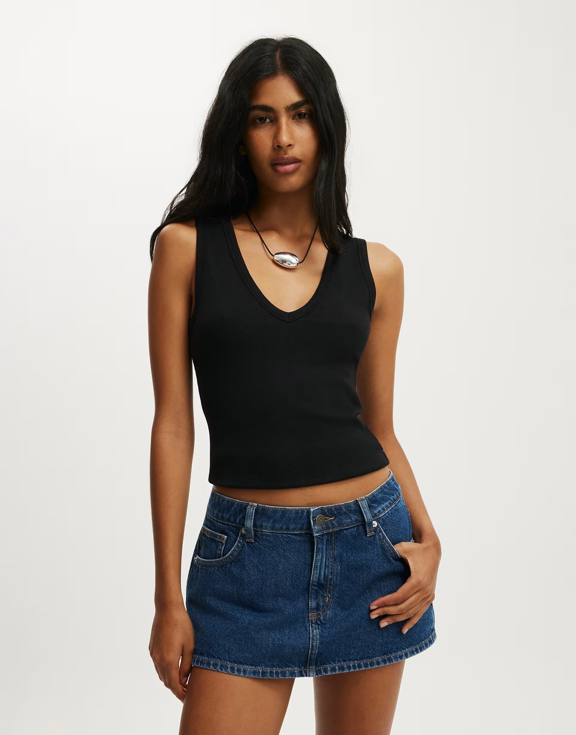 ASOS Cotton On Original denim skort in blue