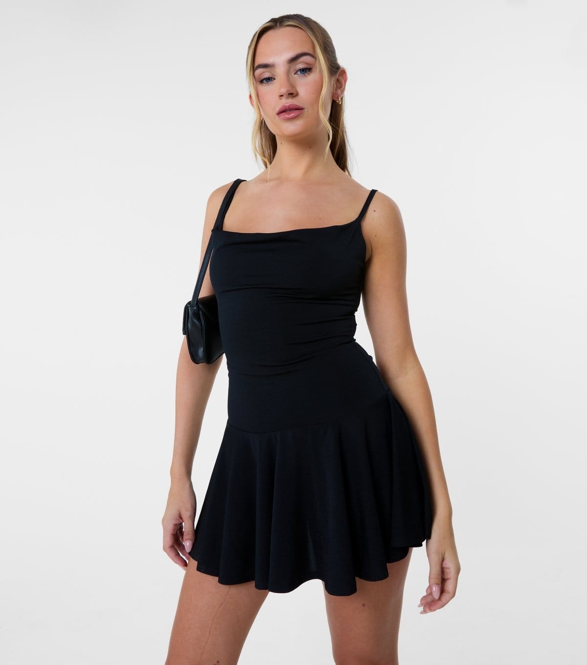Pink Vanilla Women's Black Strappy Flip Skirt Mini Dress Pink Vanilla New Look - 1