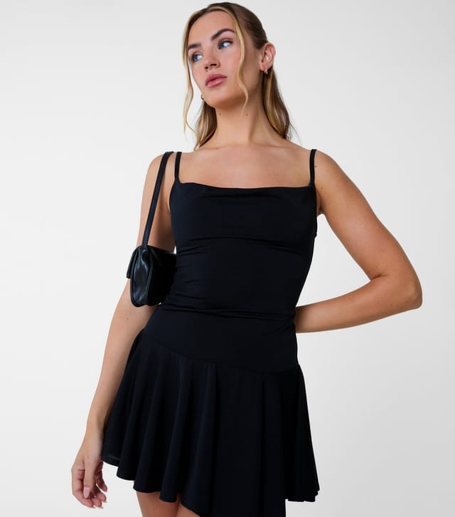 Pink Vanilla Women's Black Strappy Flip Skirt Mini Dress Pink Vanilla New Look - 3