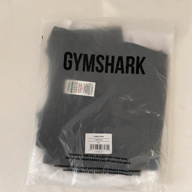 Gymshark Gymshark Mens T-shirt 2 Pack Regular Fit Black & White Cotton Size S