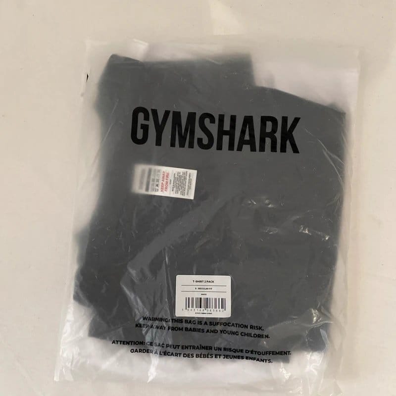 Gymshark Women's T-shirt 2 Pack Regular Fit Black & White Cotton