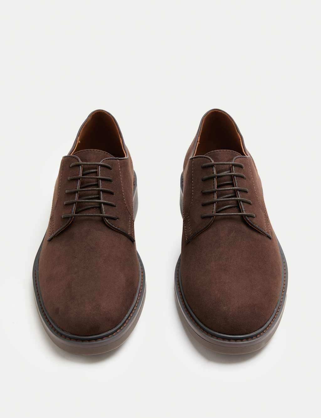 Marks & Spencer M&S Suedette Derby Shoes Brown - 1