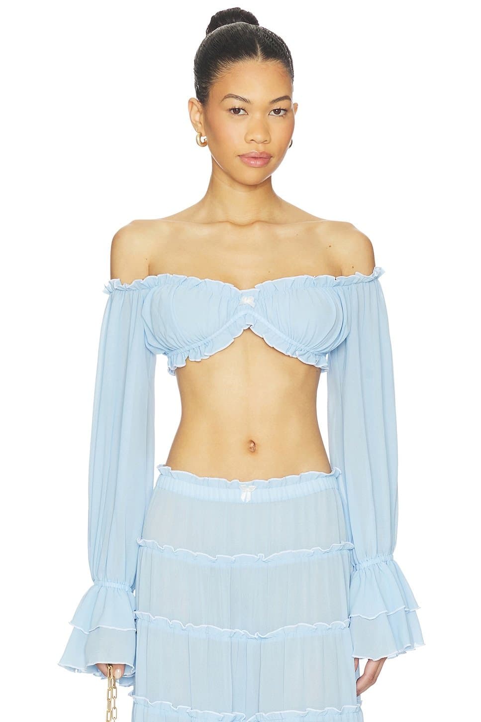 revolve Revolve Pacific Blue Off-Shoulder Top