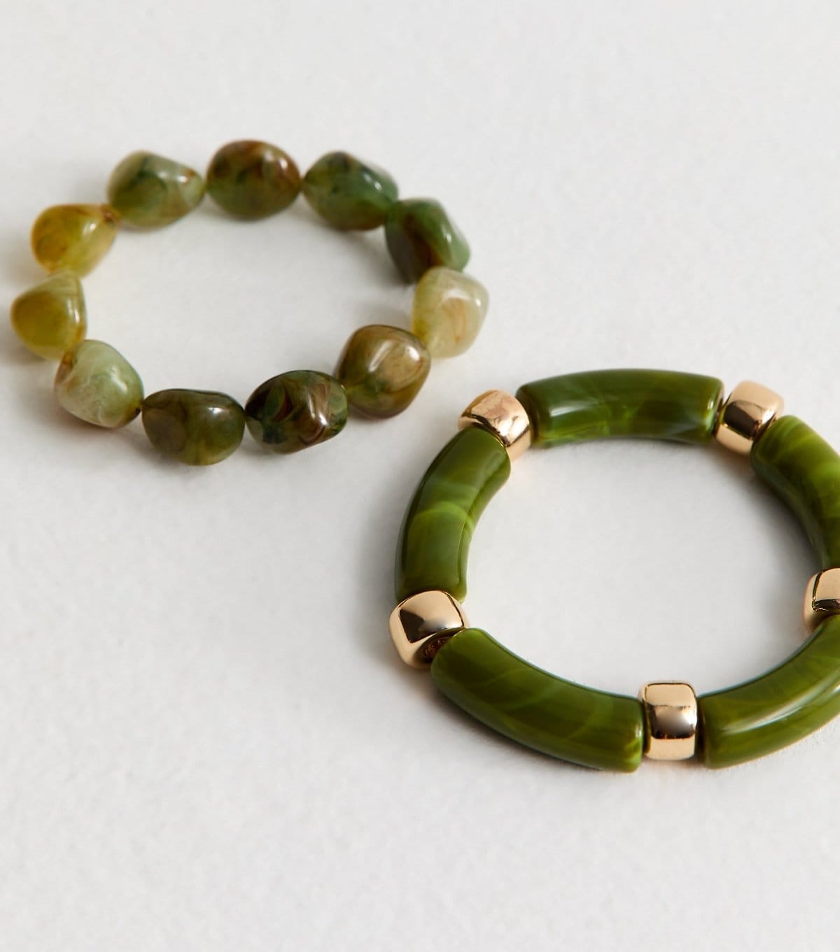 New Look Light Green Pack Of 2 Mixed Bead Bracelets New Look - 4