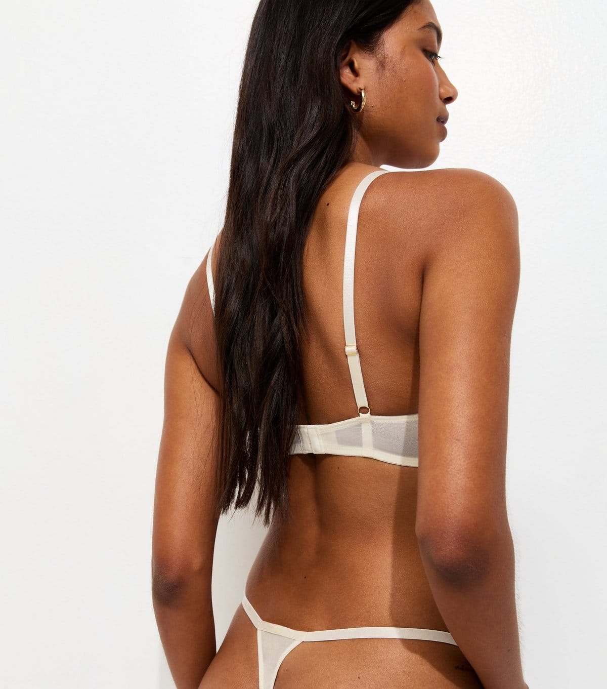 New Look Women's Cream Floral Applique Thong New Look - 4