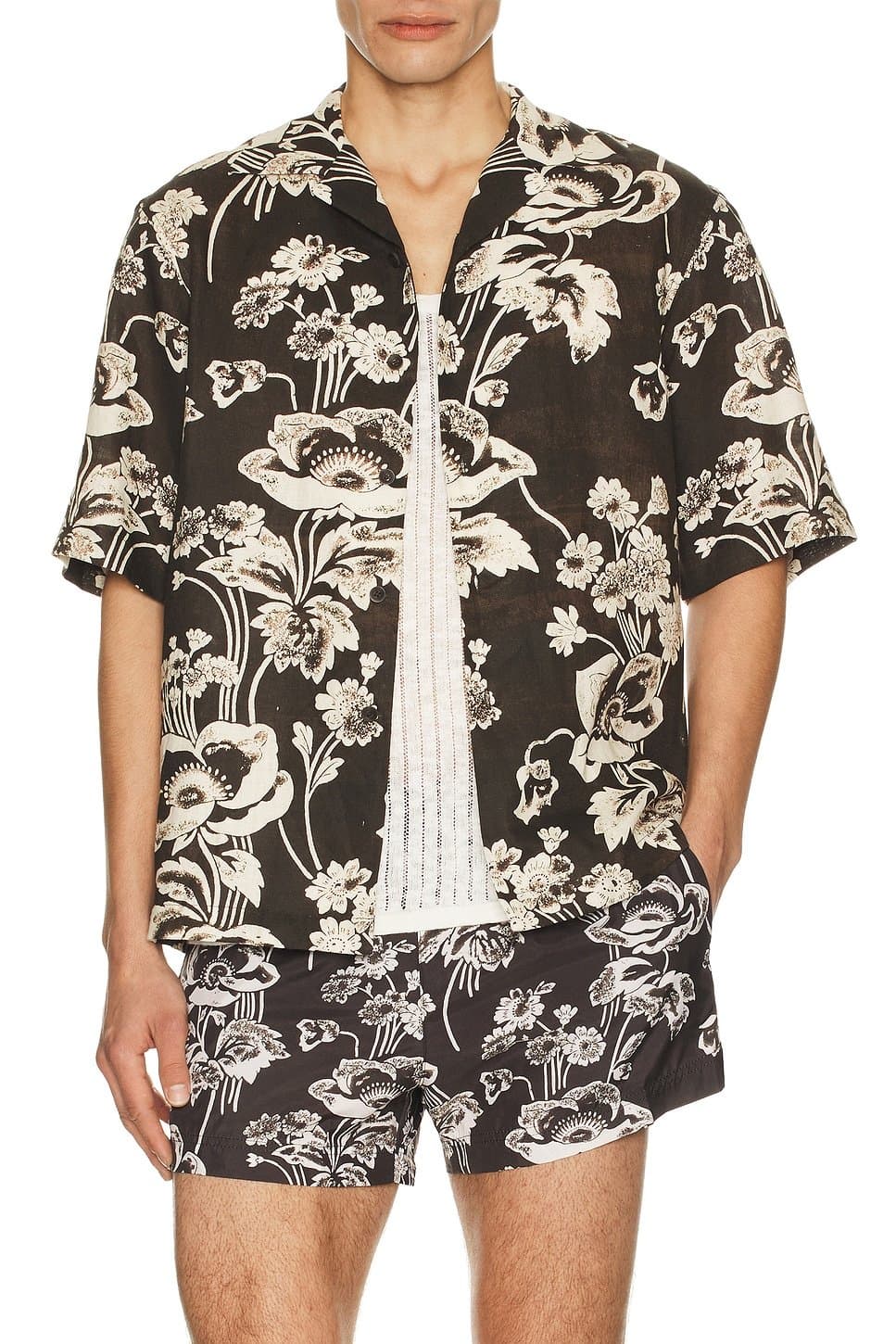 revolve Revolve Black Floral Bowling Shirt