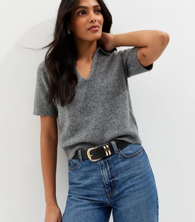 New Look Black Faux Leather Buckled Belt New Look - 2