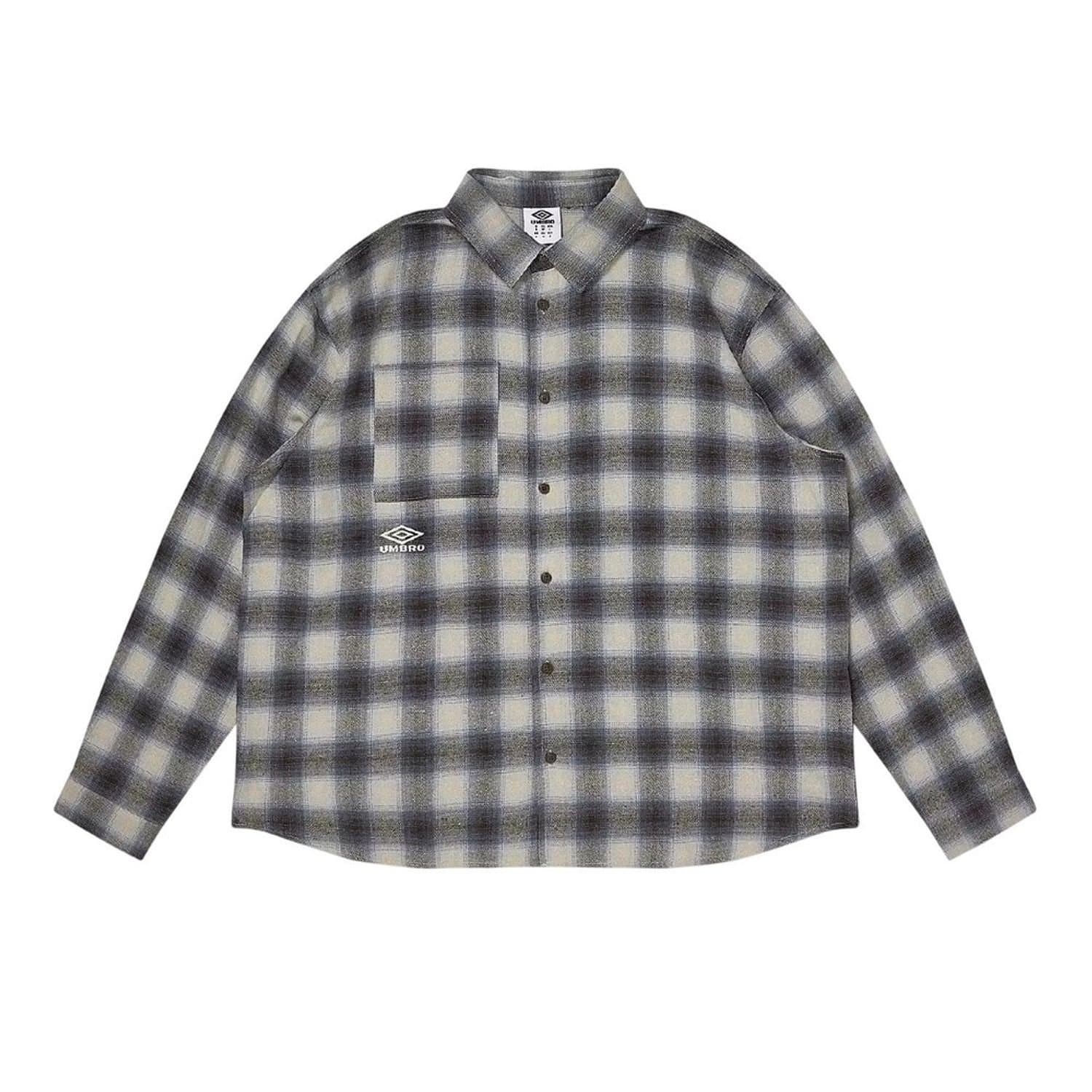 Umbro Umbro Men's Checked Cotton Shirt in Grey