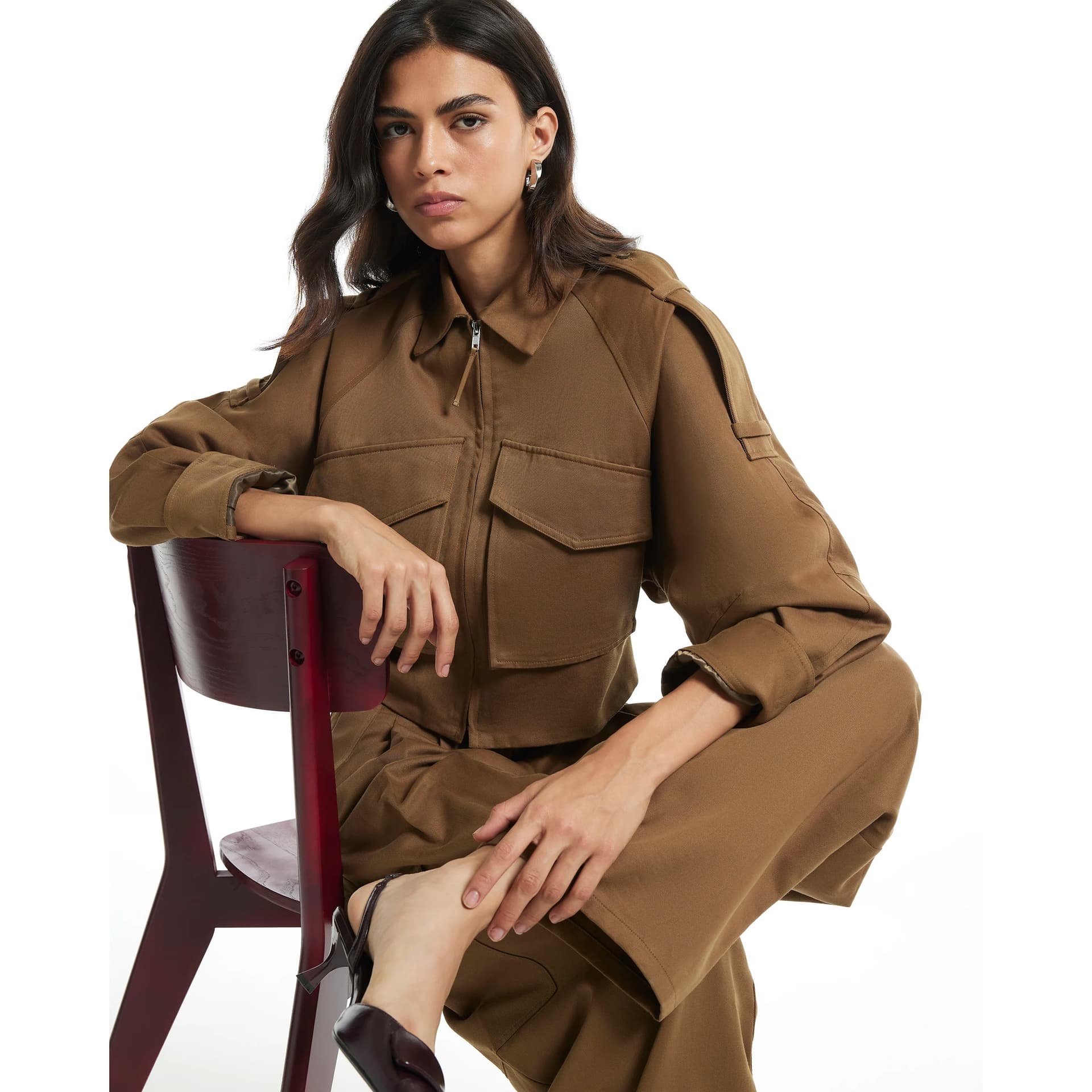 River Island River Island Womens Green Utility Bomber Jacket