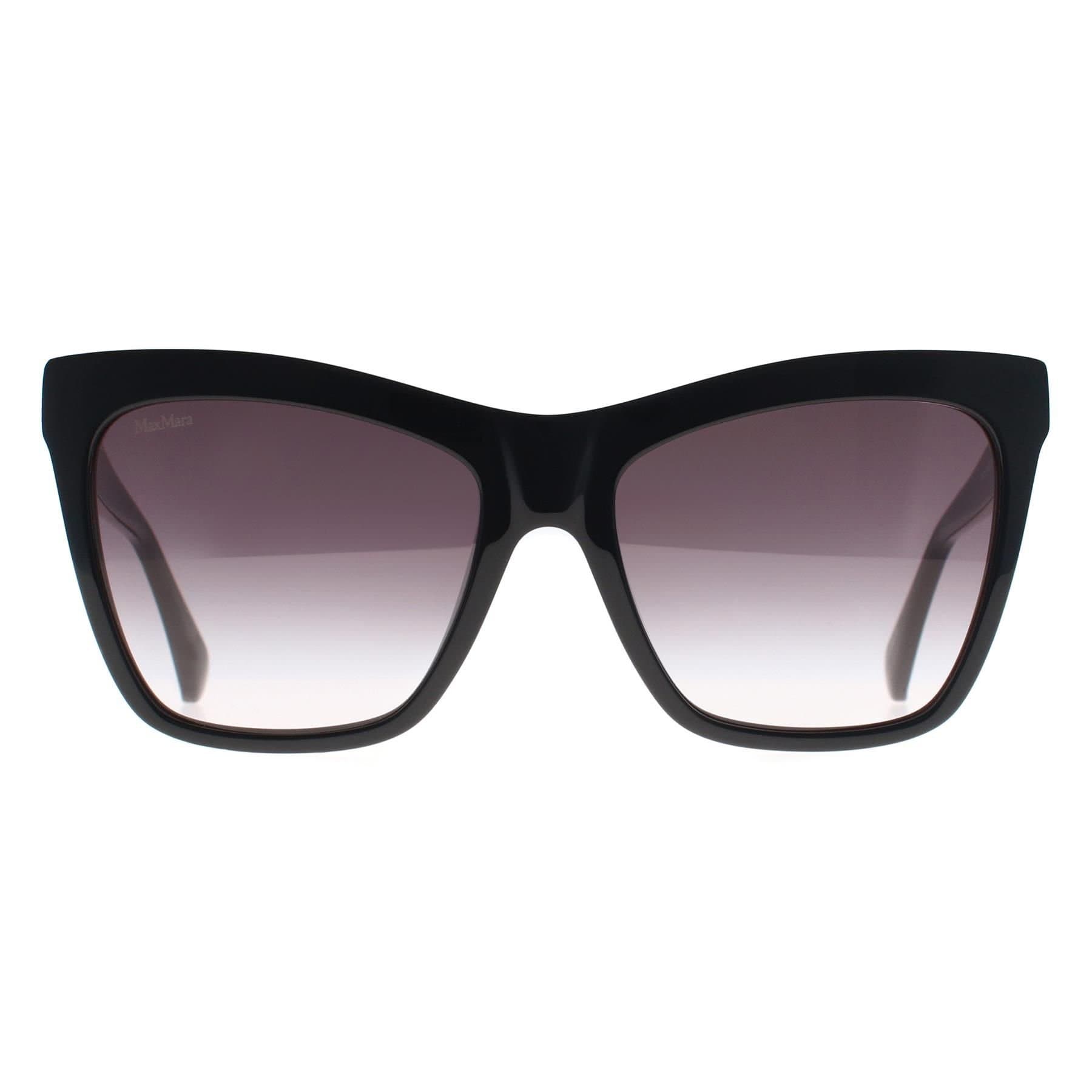 Max Mara Max Mara Women's Cat Eye Shiny Black Smoke Grey Gradient MM0008 Logo2