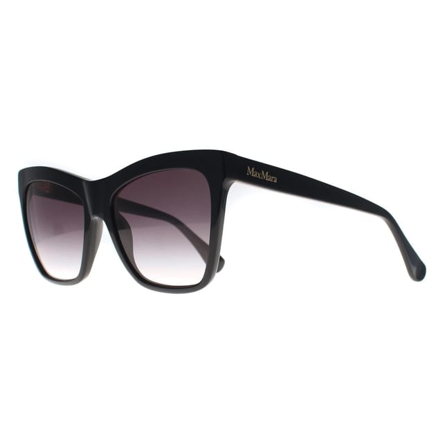 Max Mara Max Mara Women's Cat Eye Shiny Black Smoke Grey Gradient MM0008 Logo2 - 2
