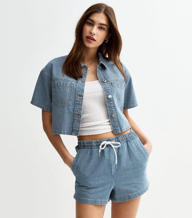 New Look Women's Blue Striped Denim Boxy Shirt New Look - 2